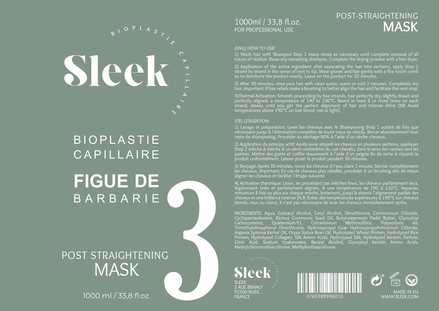Masque fixateur - Post straightening mask 1L (n°3)